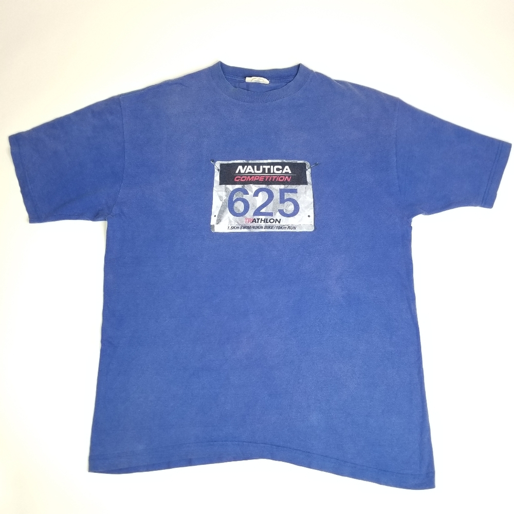 Vintage 90s Nautica Competition Tshirt TriathlonXL